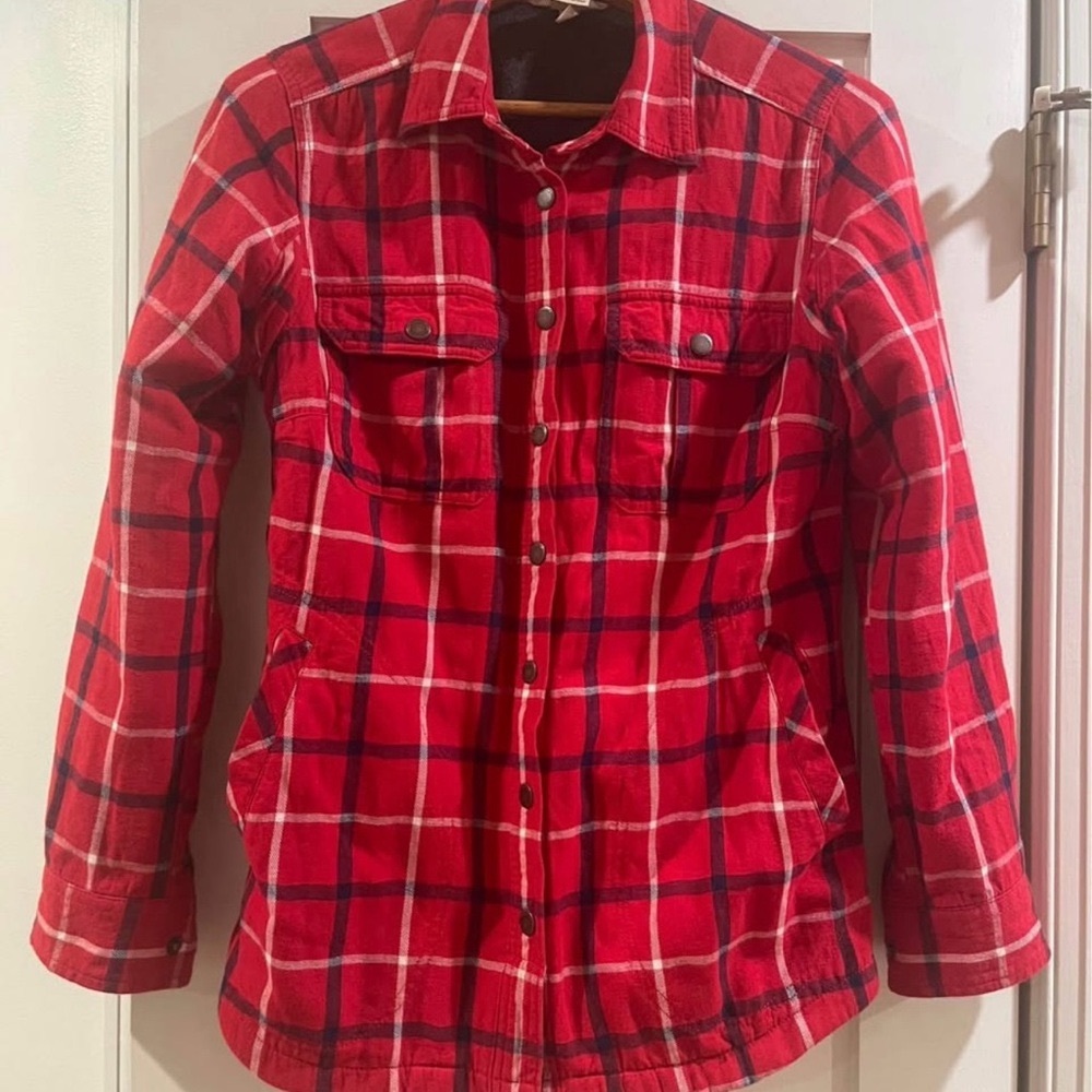 Duluth Red Plaid Button-Up jacket-fleece lined